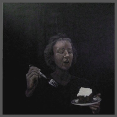 portrait de femme au gâteau