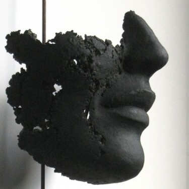 Fragment de visage - mural - patine noire